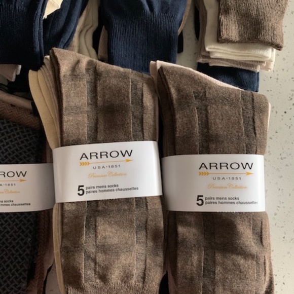 Arrow USA 1851 Premium Collection 5 Pair Socks Men’s (Shoe Size 7-12) Assorted - Picture 6 of 12